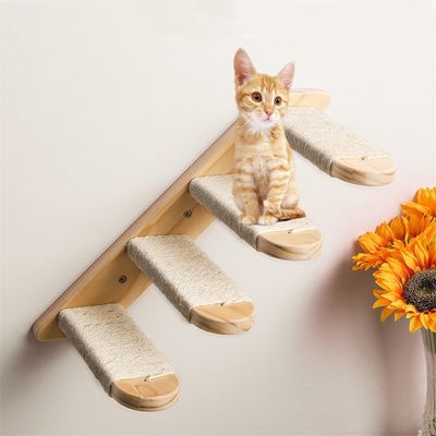 IntiMeg Arbre à chat mural en bois à 4 plateformes