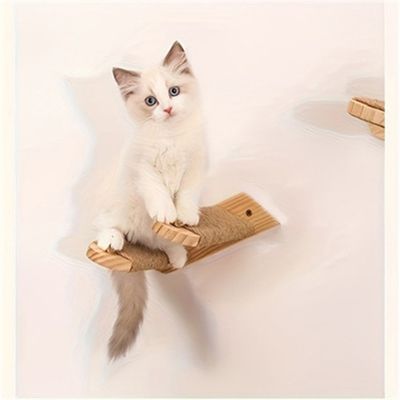 IntiMeg Arbre à chat mural en bois à 4 plateformes