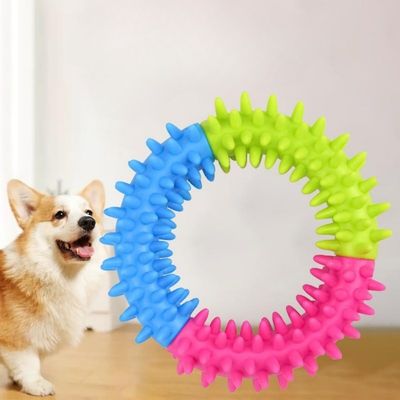 Direct Power  Jouet pour chien anneau à pointes tricolore