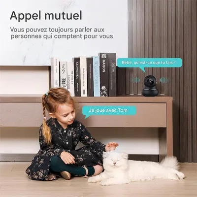 IntiMeg Caméra de surveillance WiFi pour  animaux