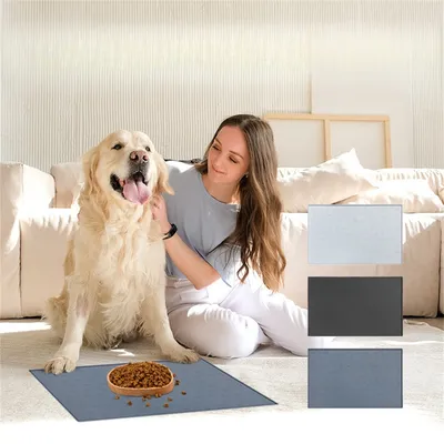 IntiMeg Alfombrilla antideslizante para comer para perros y gatos