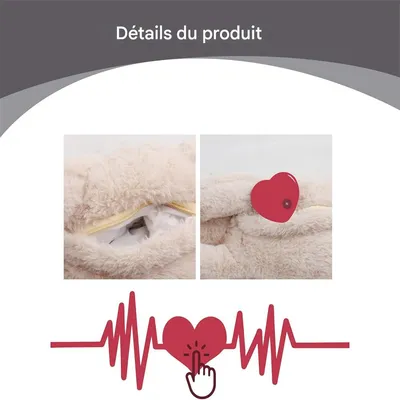 IntiMeg Jouet de Battement de Coeur en Peluche pour Chiots