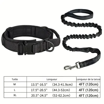 IntiMeg Ensemble collier et laisse tactique pour chien