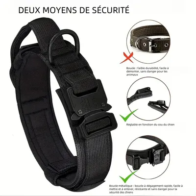 IntiMeg Ensemble collier et laisse tactique pour chien