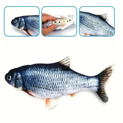 IntiMeg Jouet pour chat - Poisson mobile réaliste