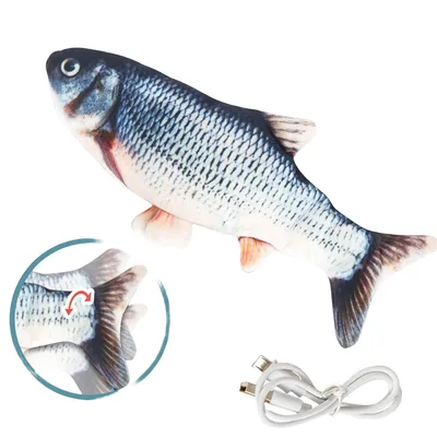 IntiMeg Jouet pour chat - Poisson mobile réaliste