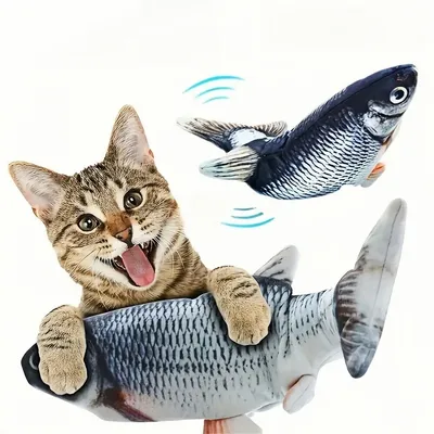 IntiMeg Juguete para gatos: pez realista que se mueve