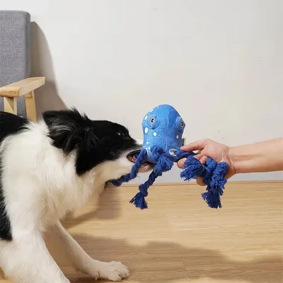IntiMeg Jouet en peluche pour chien en forme de pieuvre