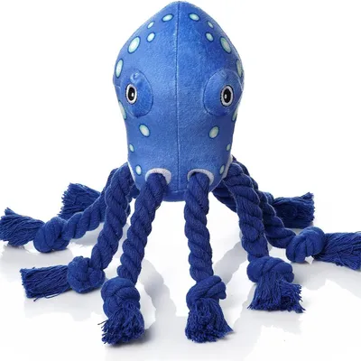 IntiMeg Jouet en peluche pour chien en forme de pieuvre