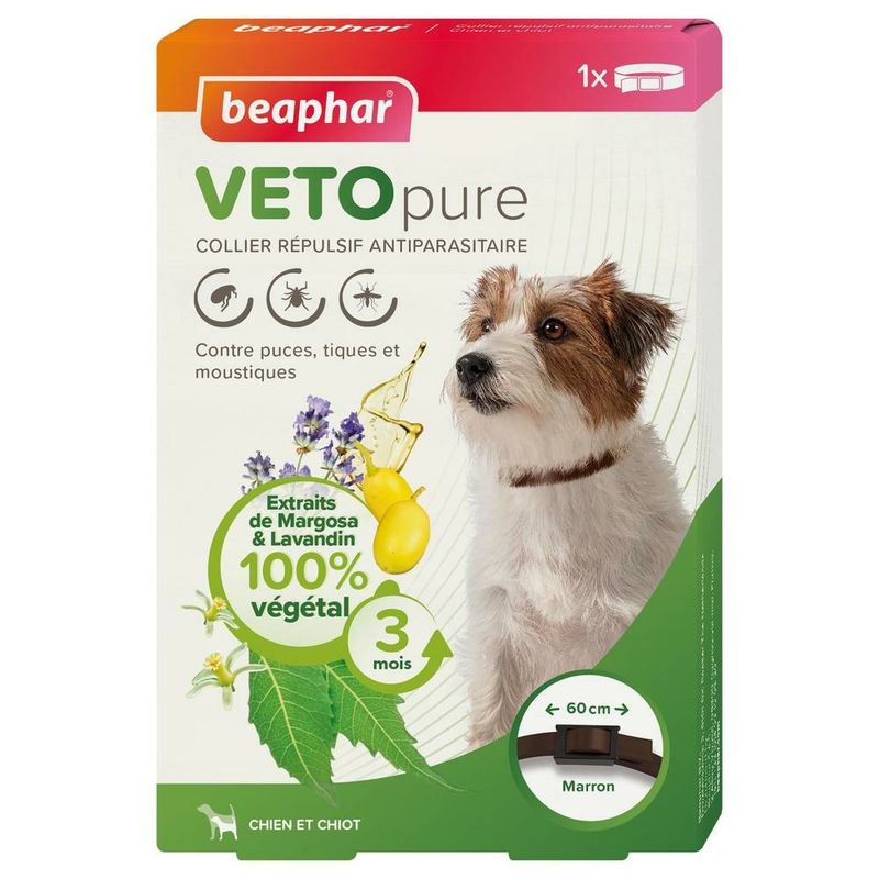 VETOpure, collier répulsif antiparasitaire pour chien/chiot - Beaphar