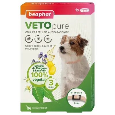 VETOpure, collier répulsif antiparasitaire pour chien/chiot - Beaphar VETOpure, collier répulsif antiparasitaire pour chien/chiot - Beaphar