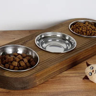 WellHome Bol en acier inoxydable et bois