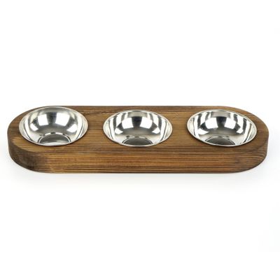WellHome Bol en acier inoxydable et bois