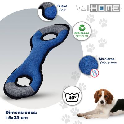 WellHome Bol en acier inoxydable et bambou avec jouet en peluche