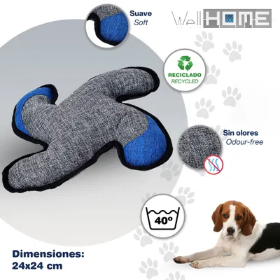 WellHome Bol en acier inoxydable et bambou avec jouet en peluche