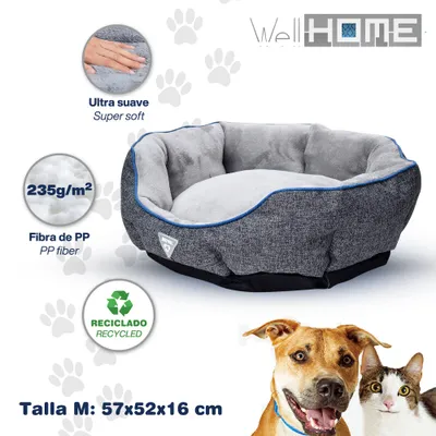 WellHome Bol en acier inoxydable et bambou avec lit