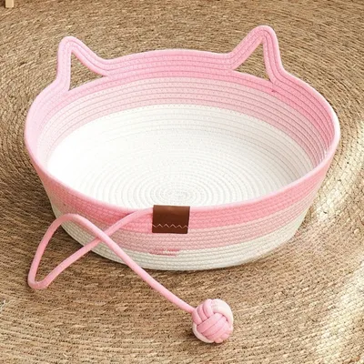 ZenPets Nid en paille pour chat avec jouet