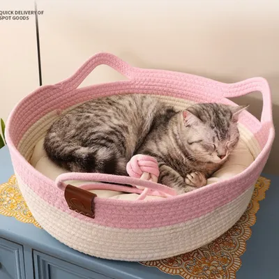 ZenPets Nid en paille pour chat avec jouet