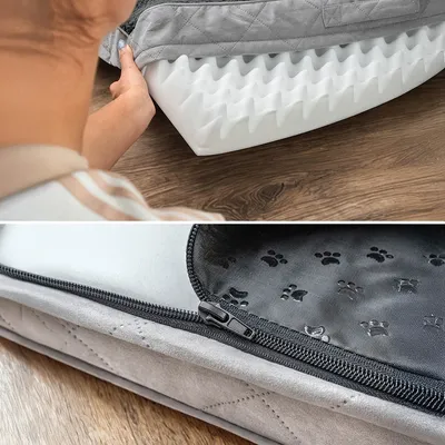 lionto lit orthopédique pour chien avec coussin lavable doux