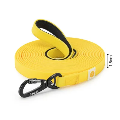 lionto laisse de traction longue pour chiens nylon avec revêtement PVC
