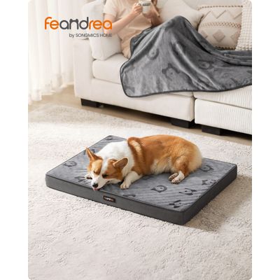 Feandrea Lit pour Chiens, avec Poignée, Déhoussable, Utilisable des 2 Côtés