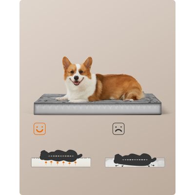 Feandrea Lit pour Chiens, avec Poignée, Déhoussable, Utilisable des 2 Côtés
