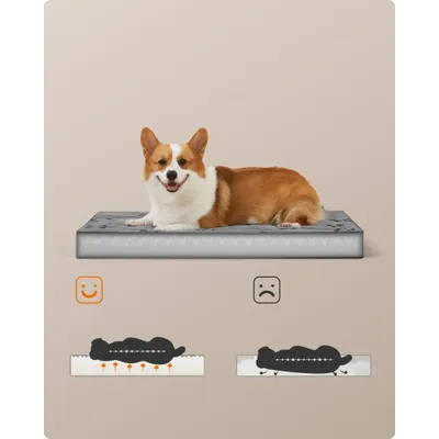 Feandrea Lit pour Chiens, avec Poignée, Déhoussable, Utilisable des 2 Côtés