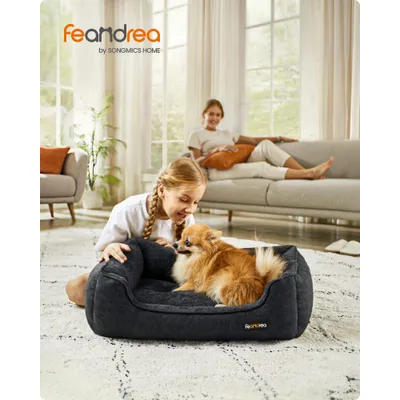 Feandrea Panier pour Chiens, Lit pour Animaux, Canapé, en Tissu Façon Lin