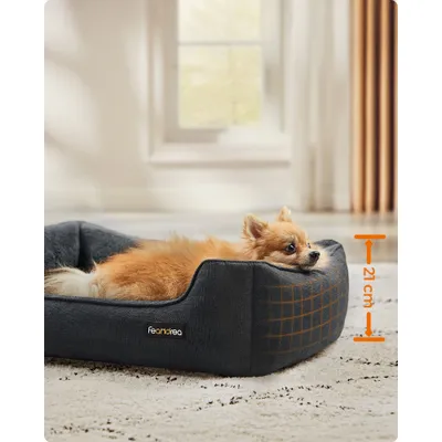 Feandrea Panier pour Chiens, Lit pour Animaux, Canapé, en Tissu Façon Lin