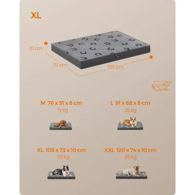 Feandrea Lit pour Chiens, avec Poignée, Déhoussable, Utilisable des 2 Côtés Feandrea Lit pour Chiens, avec Poignée, Déhoussable, Utilisable des 2 Côtés