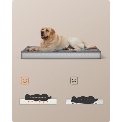 Feandrea Lit pour Chiens, avec Poignée, Déhoussable, Utilisable des 2 Côtés