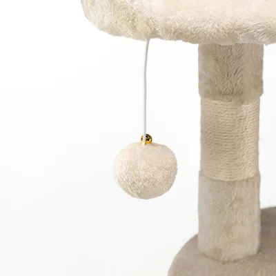 lionto arbre à chat avec boules en peluche, corde sisal et grotte