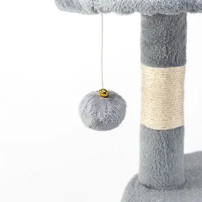 lionto arbre à chat avec boules en peluche, corde sisal et grotte