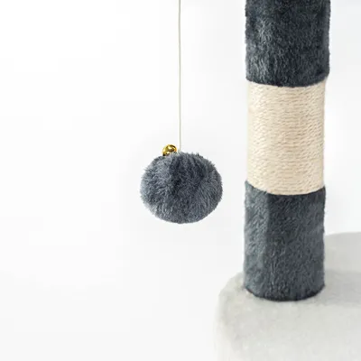 lionto arbre à chat avec boules en peluche, corde sisal et grotte
