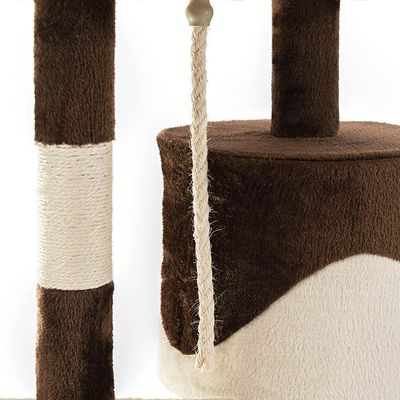 lionto Kratzbaum 112 cm mit Plüschbällen, Sisalstämmen und Höhle