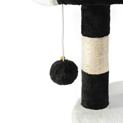 lionto arbre à chat avec boules en peluche, corde sisal et grotte