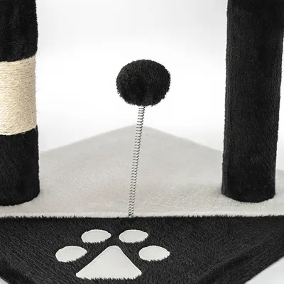 lionto arbre à chat avec boules en peluche, corde sisal et grotte