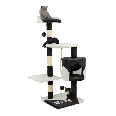 lionto arbre à chat avec boules en peluche, corde sisal et grotte lionto arbre à chat avec boules en peluche, corde sisal et grotte