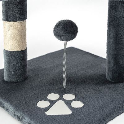 lionto arbre à chat avec boules en peluche, corde sisal et grotte