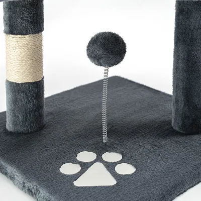 lionto arbre à chat avec boules en peluche, corde sisal et grotte lionto arbre à chat avec boules en peluche, corde sisal et grotte