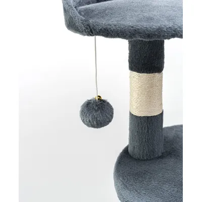 lionto arbre à chat avec boules en peluche, corde sisal et grotte