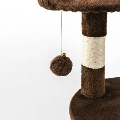 lionto arbre à chat avec boules en peluche, corde sisal et grotte