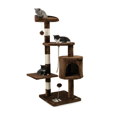 lionto arbre à chat avec boules en peluche, corde sisal et grotte lionto arbre à chat avec boules en peluche, corde sisal et grotte