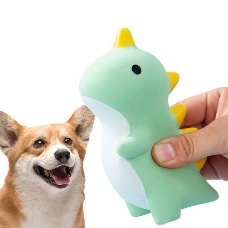 ZenPets Jouet en caoutchouc dinosaure vert pour chien