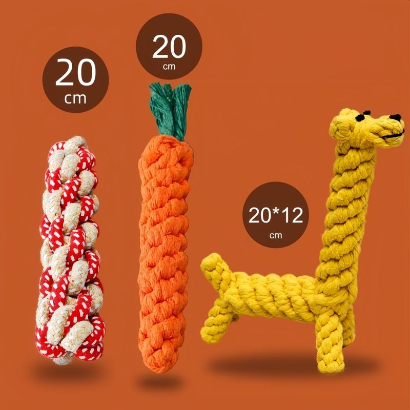 ZenPets Ensemble de jouets en corde pour chiens 3 articles