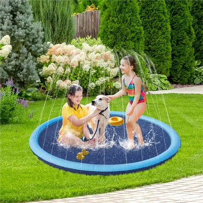 Piscine à Jets D'eau Pour Chien, Piscine D'arrosage 170 Cm De Diamètre,