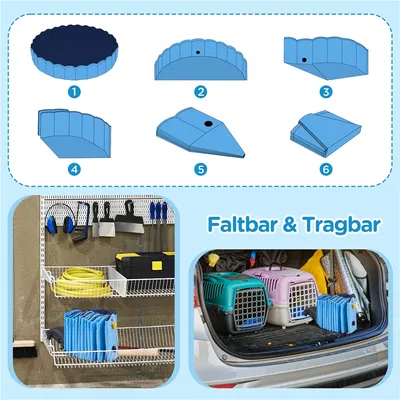Hundebadewanne Hundepool mit Spritzer Klappbare Faltbares Planschbecken Hundebadewanne Hundepool mit Spritzer Klappbare Faltbares Planschbecken