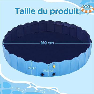 Piscine Pour Chien Pliable, Baignoire Portable Antidérapant Et Résistant