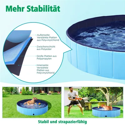 Faltbare Hundepool ⌀140 cm, Planschbecken für Hunde