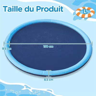 Piscine à Jets D'eau Pour Chien, Piscine D'arrosage Pliable Antidérapante